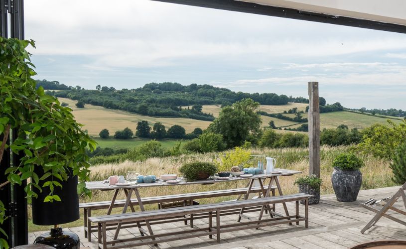 terrace and garden with hot tub